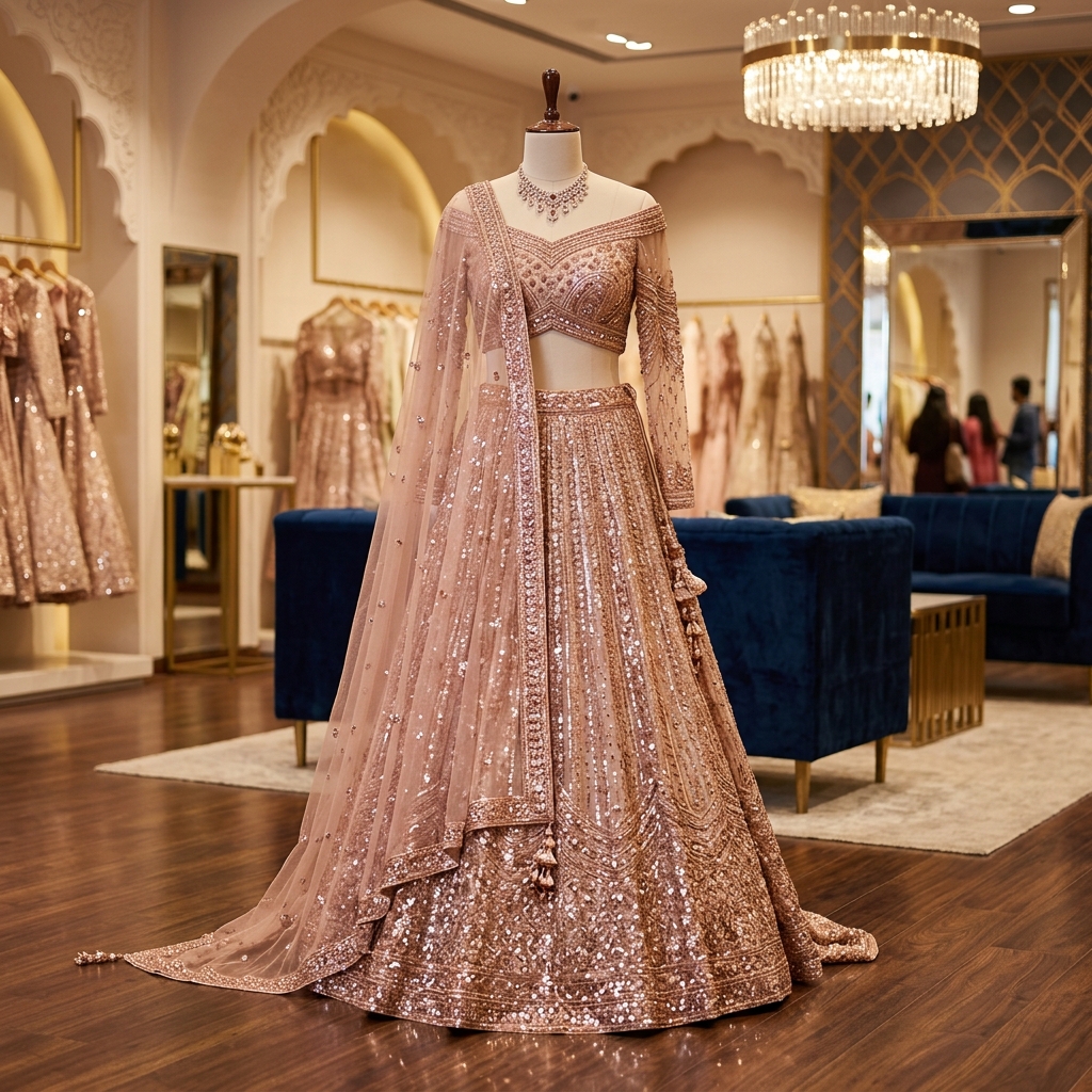 Rose Gold Sequined Gown