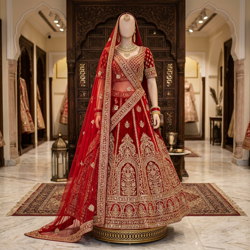 Classic Red & Gold Bridal Lehenga