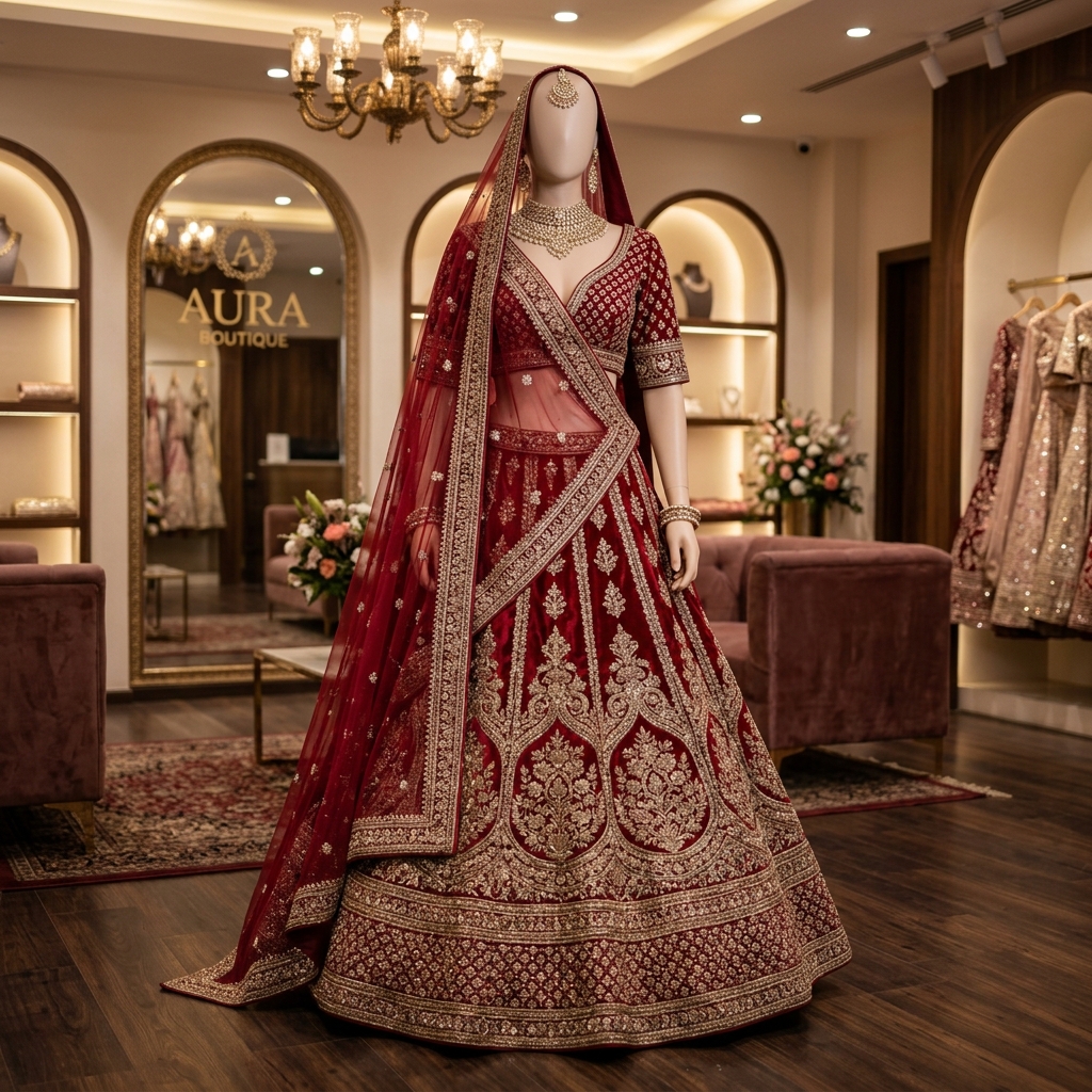 Bridal Crimson Lehenga