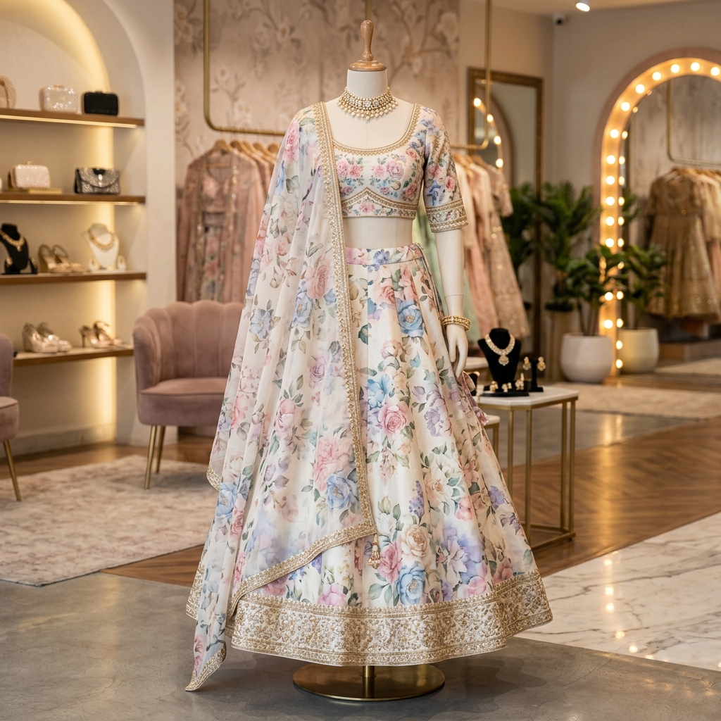 Floral Print Lehenga